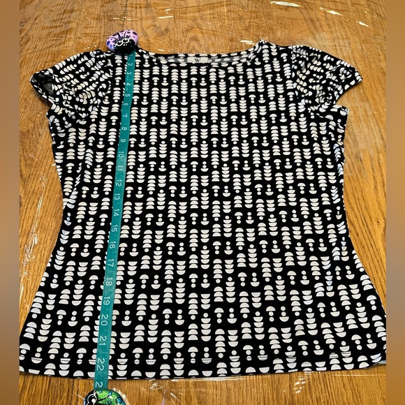 Worthington Top Short Sleeve Dressy Blouse Petite Medium PM - Picture 12 of 16